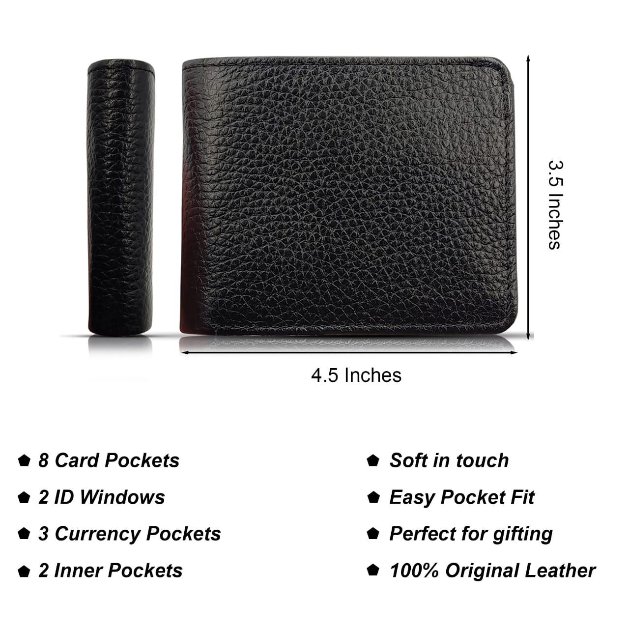 Premium 3-in-1 Leather Wallet with 1 year warrenty